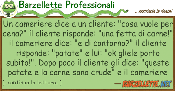 Barzellette Professionali cameriere dice cliente: "cosa vu