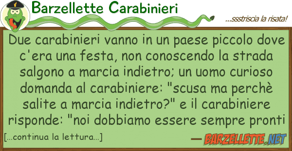 Barzellette Carabinieri due carabinieri vanno paese piccol