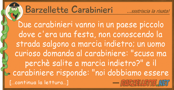 Barzellette Carabinieri due carabinieri vanno paese piccol