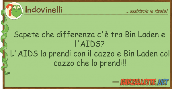 Indovinelli sapete differenza c'è bin laden