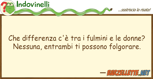Indovinelli differenza c'è fulmini d
