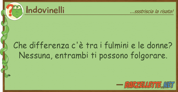 Indovinelli differenza c'è fulmini d