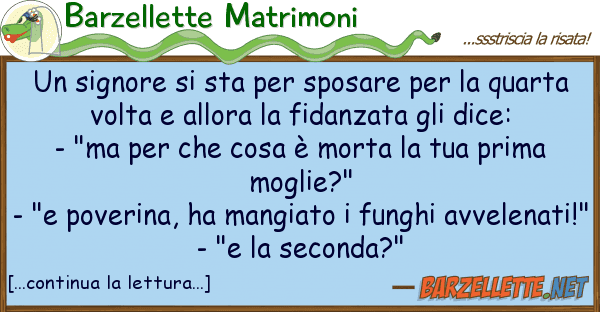 Barzellette Matrimoni signore sta sposare qua