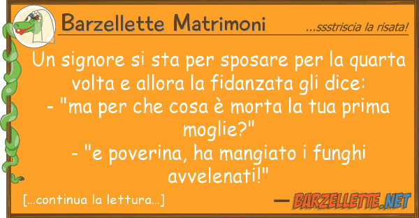 Barzellette Matrimoni signore sta sposare qua