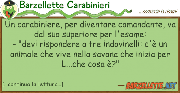 Barzellette Carabinieri carabiniere, diventare comandante