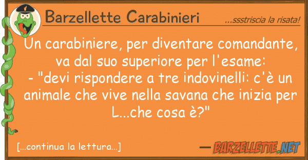 Barzellette Carabinieri carabiniere, diventare comandante