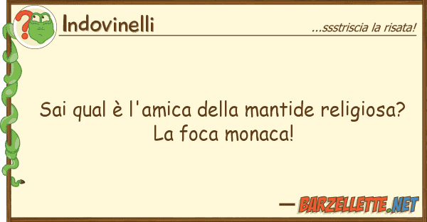 Indovinelli sai qual è l'amica mantide religi