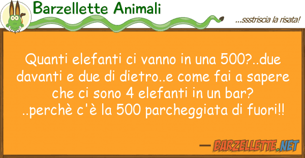 Barzellette Animali elefanti vanno 500?..du