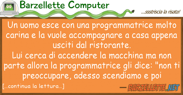 Barzellette Computer uomo esce programmatrice molt