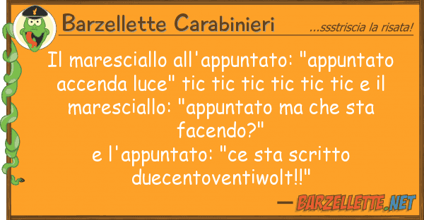 Barzellette Carabinieri maresciallo all'appuntato: "appuntato