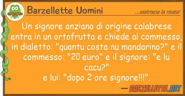 Barzelletta Un signore anziano di origine calabrese entra