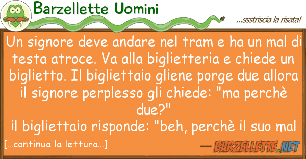 Barzellette Uomini signore deve andare tram ha