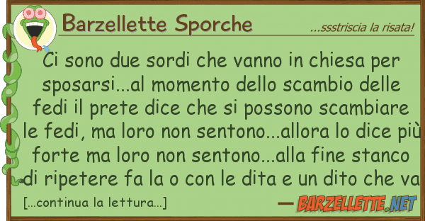 Barzellette Sporche sono due sordi vanno chiesa pe