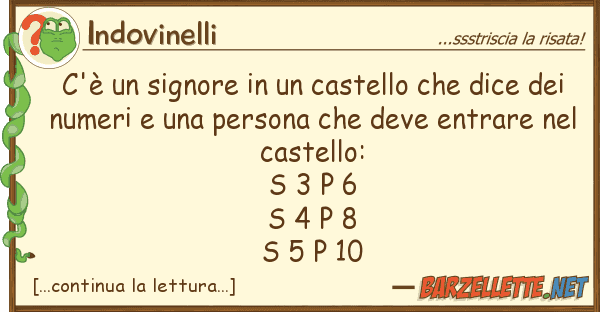 Indovinelli c'è signore castello dice