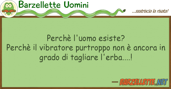 Barzellette Uomini perchè l'uomo esiste? perchè vibrat