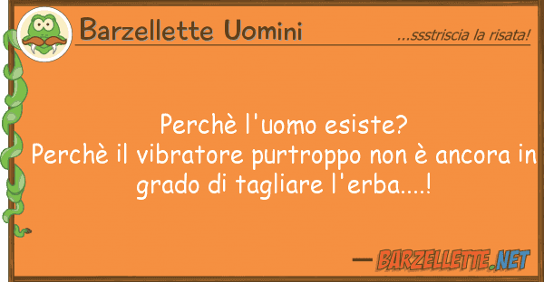 Barzellette Uomini perchè l'uomo esiste? perchè vibrat
