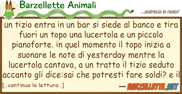 Barzellette Animali tizio entra bar siede ban