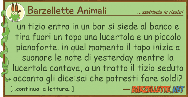 Barzellette Animali tizio entra bar siede ban