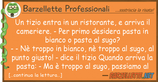 Barzellette Professionali tizio entra ristorante, arriv