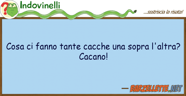 Indovinelli cosa fanno tante cacche sopra l'a