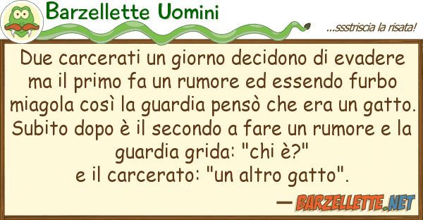 Barzellette Uomini due carcerati giorno decidono evad