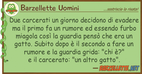Barzellette Uomini due carcerati giorno decidono evad