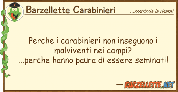 Barzellette Carabinieri perche carabinieri inseguono mal