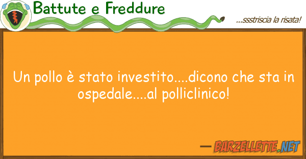 Battute e Freddure pollo è stato investito....dicono ch