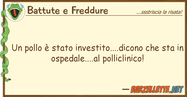 Battute e Freddure pollo è stato investito....dicono ch