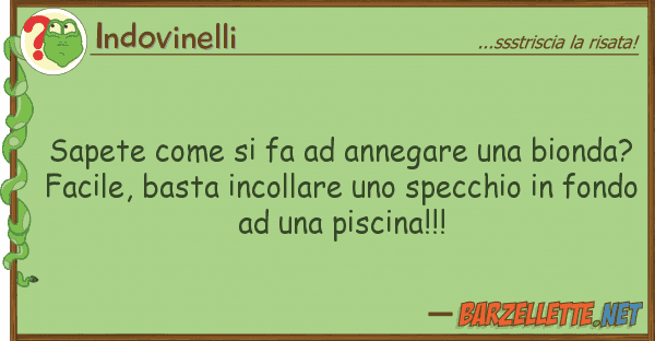 Indovinelli sapete fa annegare bionda