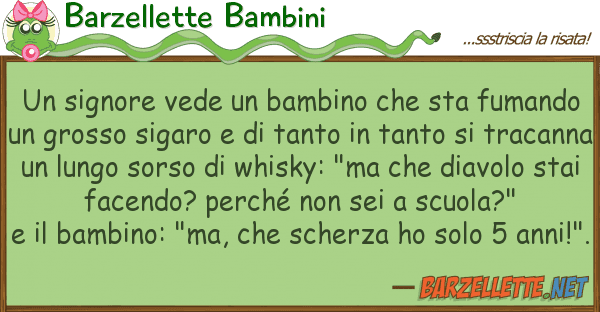 Barzellette Bambini signore vede bambino sta fuman