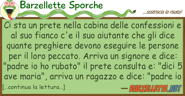 Barzellette Sporche sta prete cabina confe