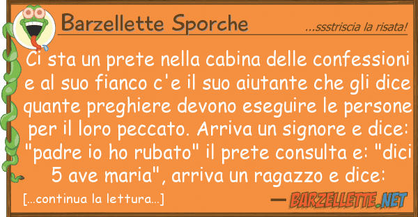 Barzellette Sporche sta prete cabina confe