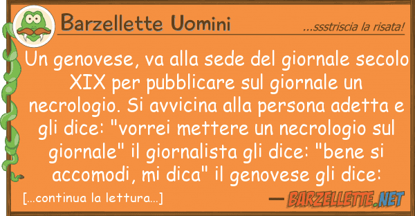 Barzellette Uomini genovese, va sede giornale s
