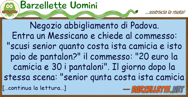 Barzellette Uomini negozio abbigliamento padova. entra