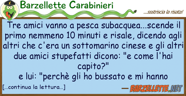 Barzellette Carabinieri tre amici vanno pesca subacquea...scen