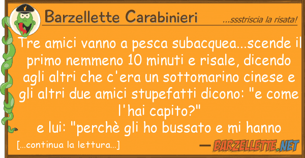 Barzellette Carabinieri tre amici vanno pesca subacquea...scen