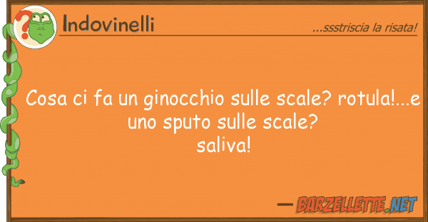 Indovinelli cosa fa ginocchio scale? rot