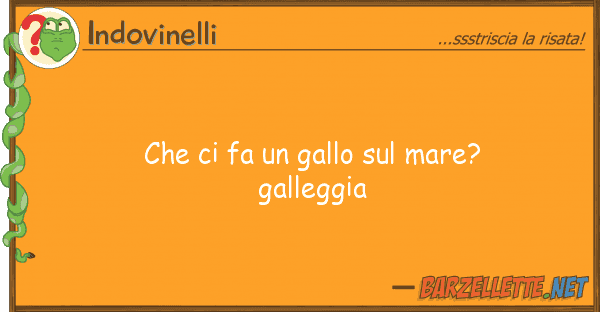 Indovinelli fa gallo mare? galleggia