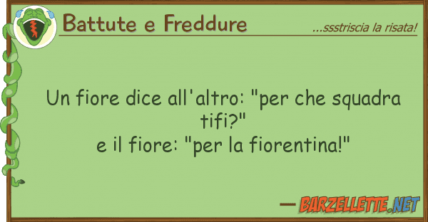 Battute e Freddure fiore dice all'altro: "per squadr