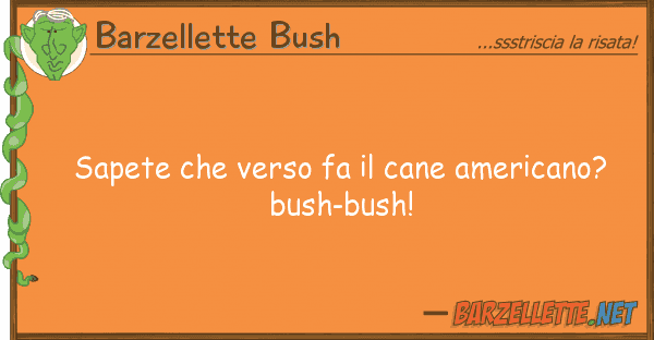 Barzellette Bush sapete verso fa cane americano? b