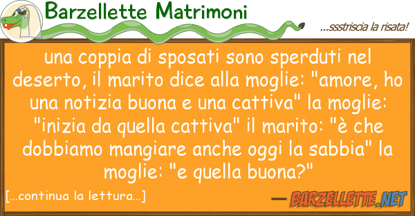 Barzellette Matrimoni coppia sposati sono sperduti