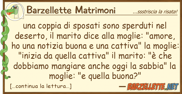 Barzellette Matrimoni coppia sposati sono sperduti