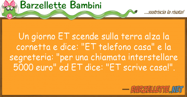 Barzellette Bambini giorno et scende terra alza