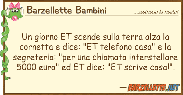 Barzellette Bambini giorno et scende terra alza