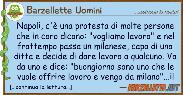 Barzellette Uomini napoli, c'è protesta molte perso
