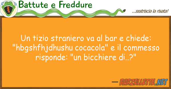 Battute e Freddure tizio straniero va bar chiede: "
