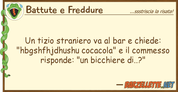 Battute e Freddure tizio straniero va bar chiede: "
