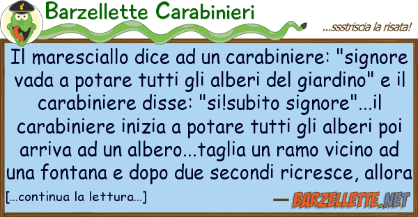 Barzellette Carabinieri maresciallo dice carabiniere: "
