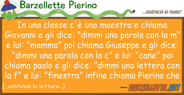 Barzellette Pierino classe c'è maestra chiama